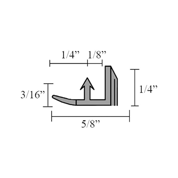 Vinyl Weatherstrip Insert for Adjustable Threshold 38" â 5/8" Cap, Black