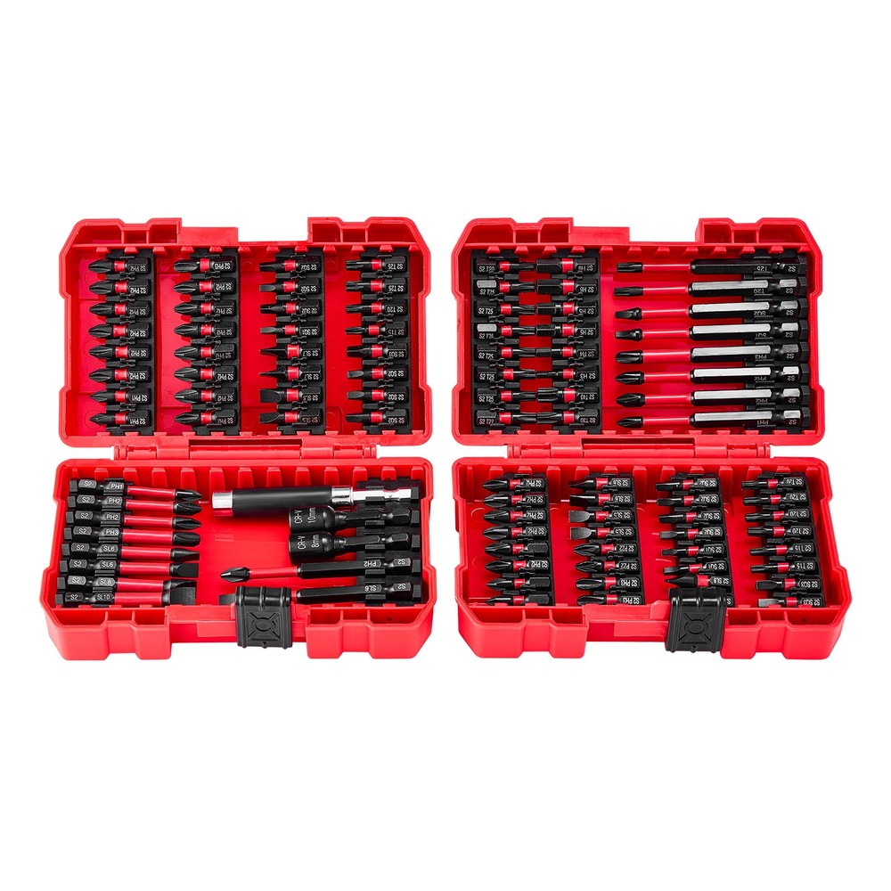 Screwdriver Bit Set 101-Piece Magnetic Bits Blackened Finish with Storage Case