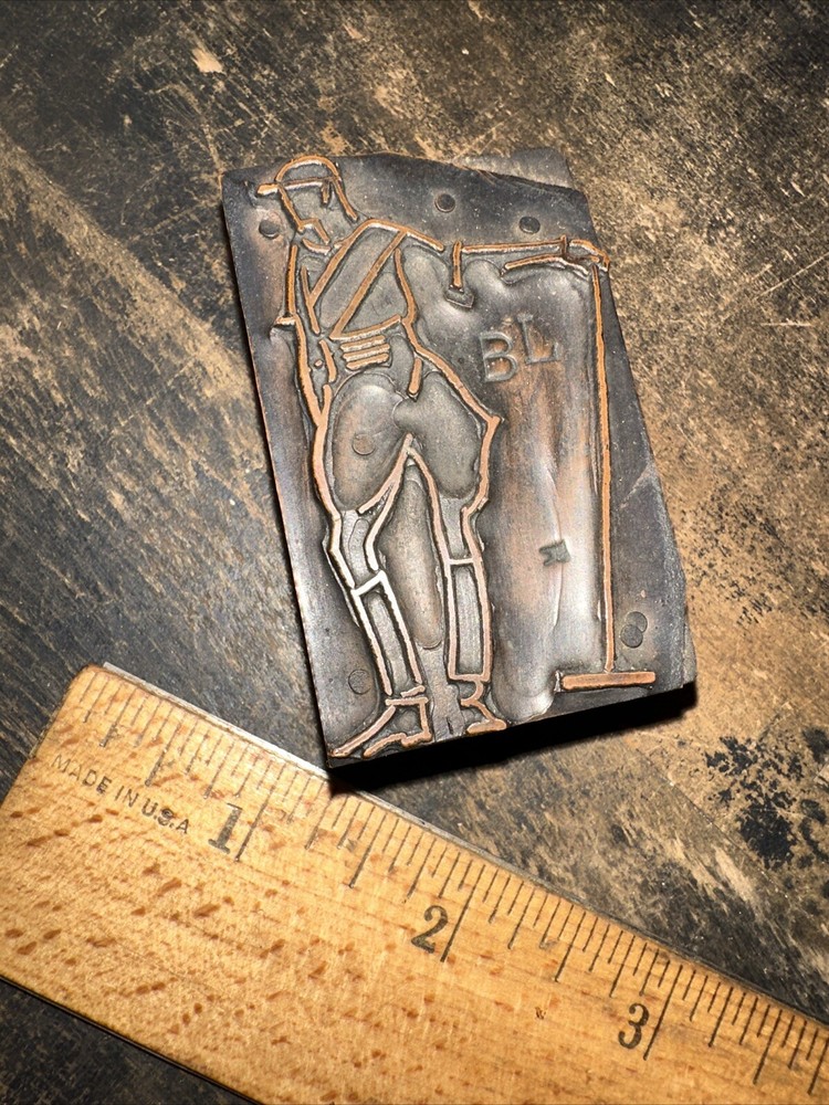 Printing Block “ Man Playing Golf… Putter “ Copper Face, Nice Image!