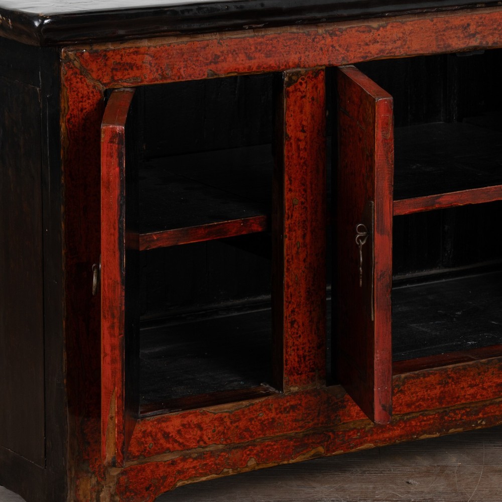 Small Red Chinese Console Sideboard, circa 1880
