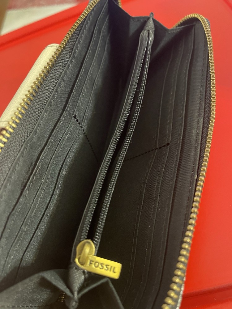 FOSIL MADISON WALLET GRAY LEADER PYTHON SNAKECLUTCH ORGANIZER