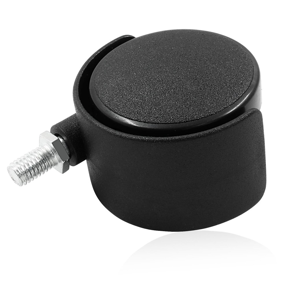 Moicstiy 8 Pack 2 Inch Caster Wheel Replacement, M8 Threaded Stem Black