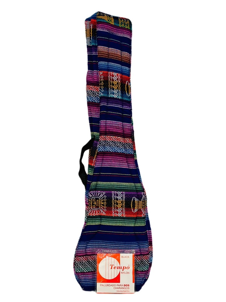 Bolivian Charango Case, Aguayo Wool handmade standard size, Bonus Basic Strings