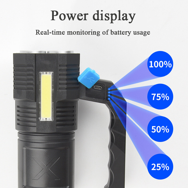 990000LM LED Flashlight USB Rechargeable Searchlight Handheld 4 Modes Torch Lamp