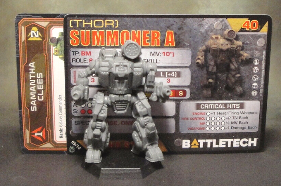 Battletech Summoner Mech + Pilot Cards Alpha Strike Clan Command Star Catalyst