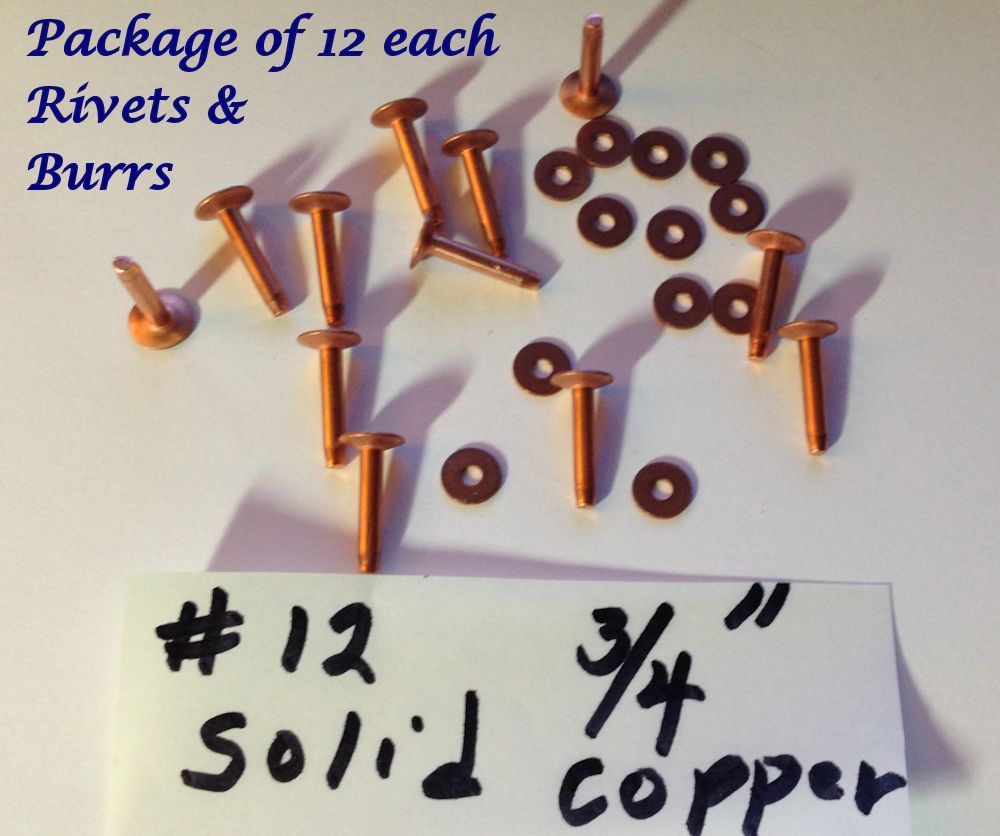 #12 COPPER 3/4" RIVETS & BURRS / Washers