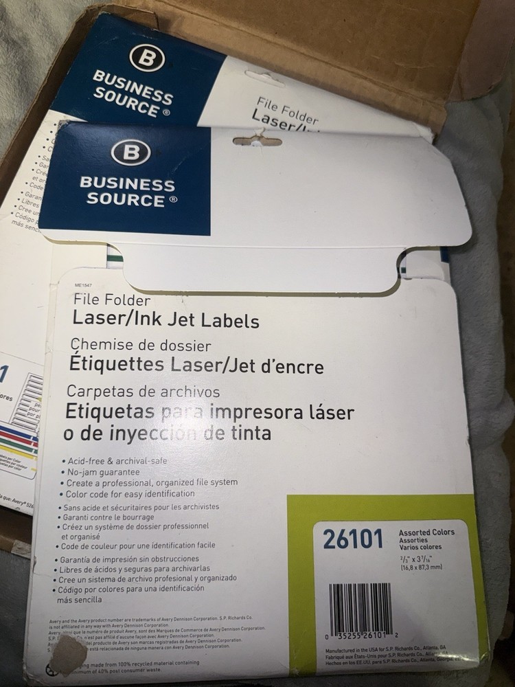 Business Source BSN26101 File Folder Labels Read Description ￼