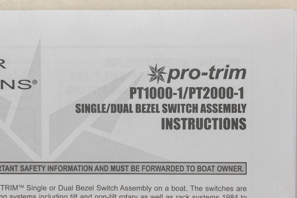 Pro-Trim Single/Dual Bezel Switch Assembly I