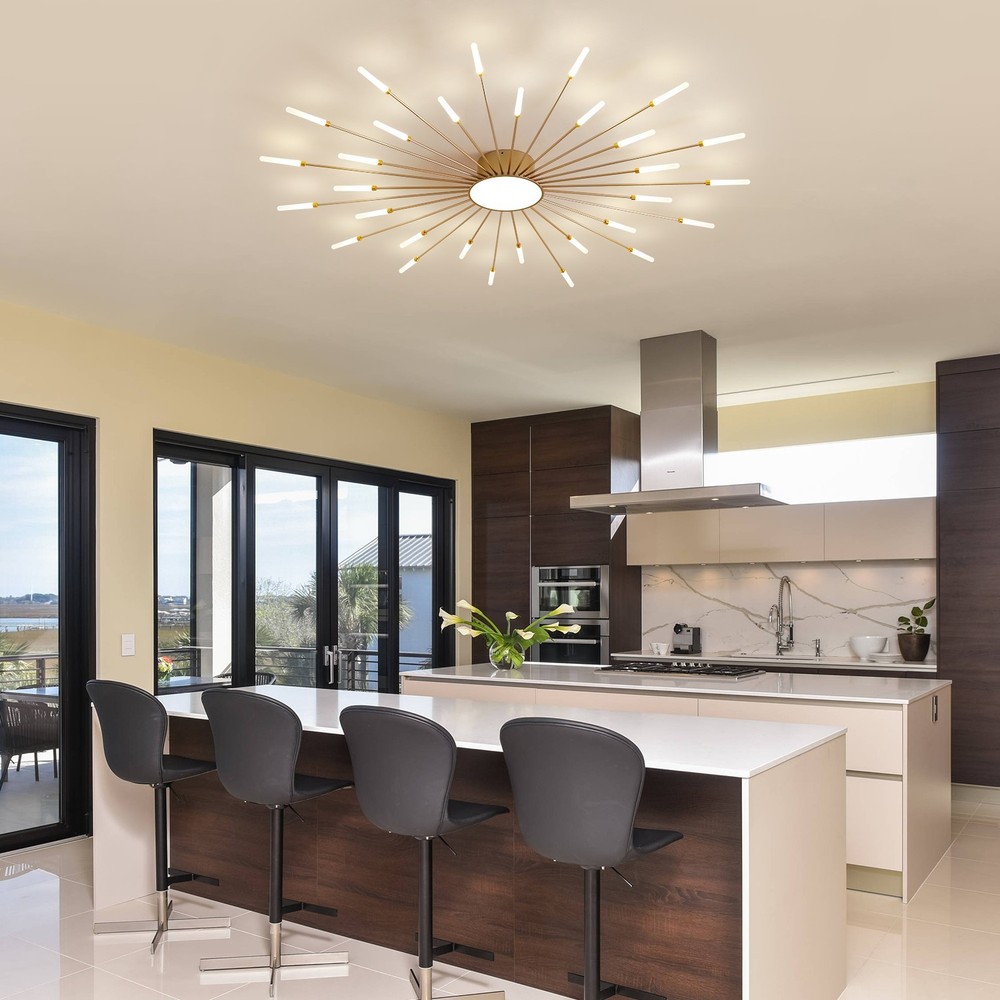 Gold Firework LED Ceiling Light 30+1, Smart Dimmable w/ APP & Remote