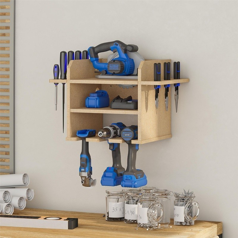 Wall Mounted Tool Storage Organizer Power Drill Dock Garage Workshop Solution US