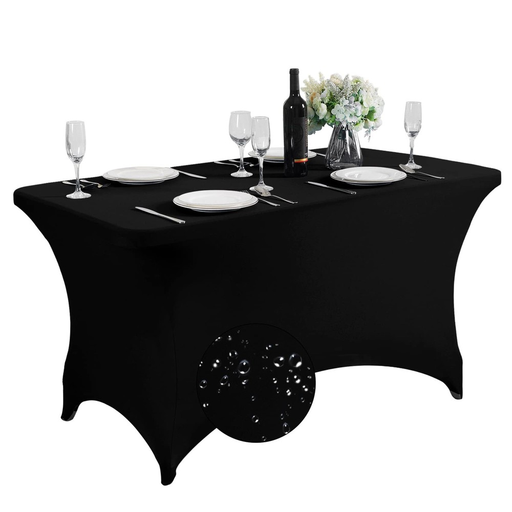 Waterproof Spandex Table Cover for 4FT Table Universal Fitted Stretch Tablecl...