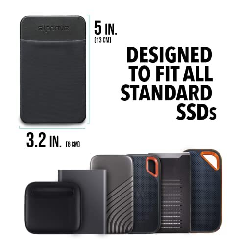 - Portable Hard Drive Sleeve for Laptop - SSD Solid Small (For SSD) Black