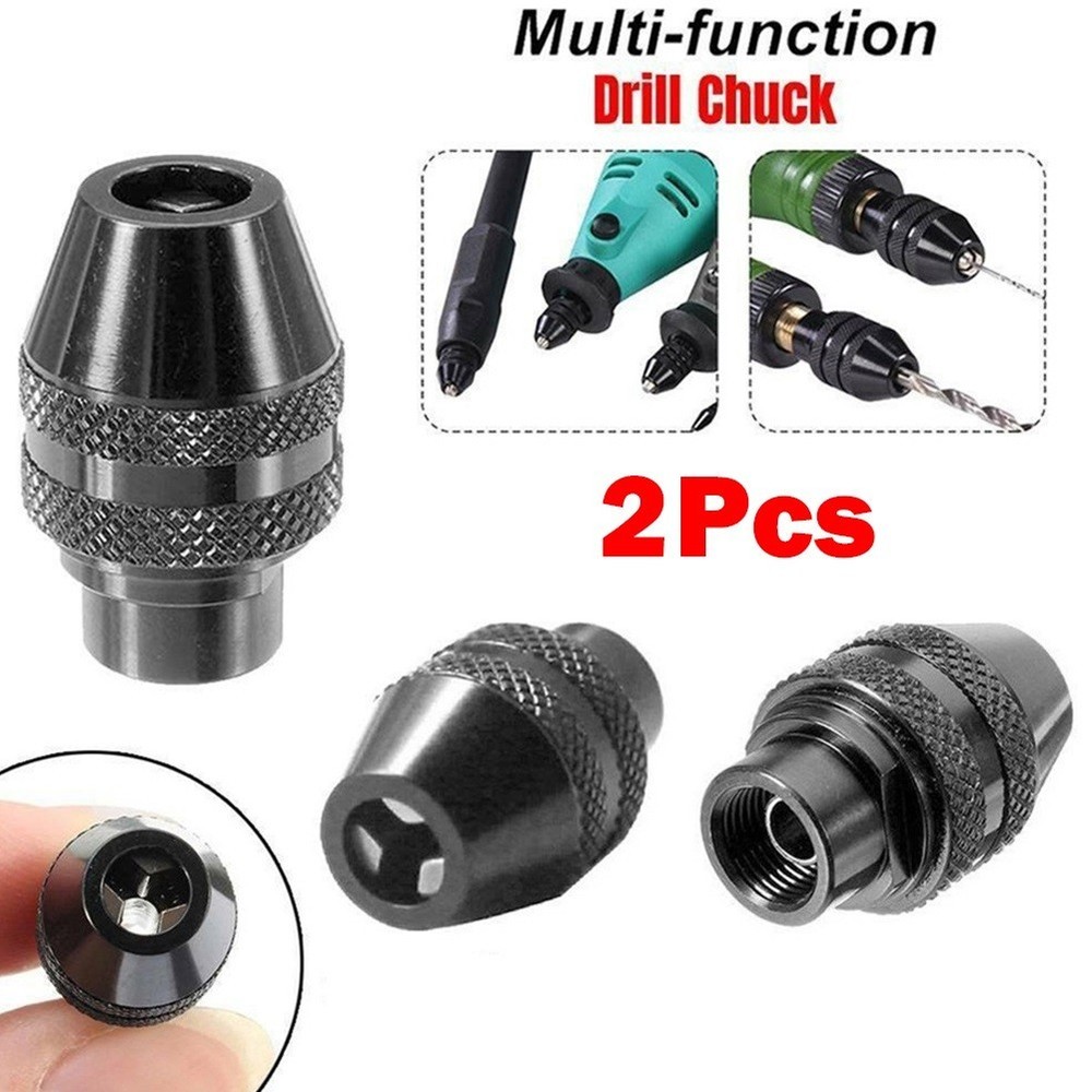 2Pcs Multi Chuck Quick Change Adapter Drill Bit Chuck Rotary Accessories Kit UK