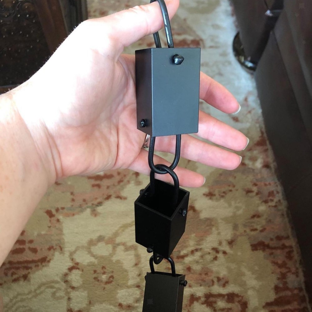 Rain Chain for Gutter Replace Gutter Downspout Square Cups Metal for Divert