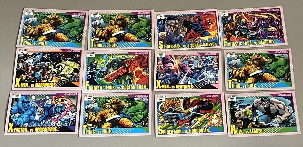 1991 Marvel Card Lot (12 Cards) Arch-Enemies