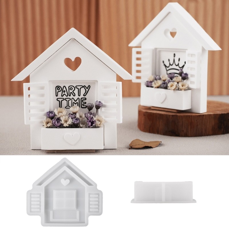 Practical Heart House Silicone Mold Resin Cement Casting Ornament Craft Projects