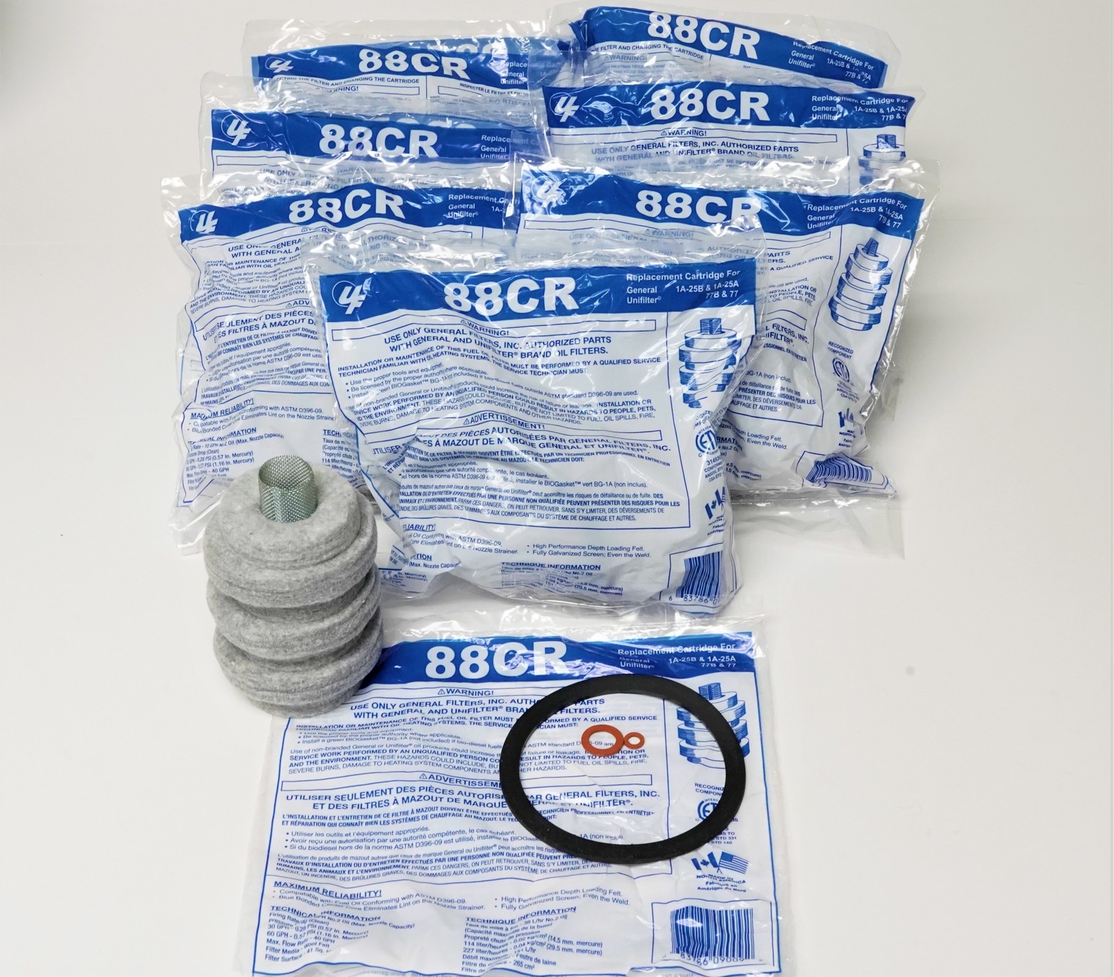 88CR-8 PACK Unifilter Wool Fuel Oil Filter for 1A-25A 77 XF-25 8055 F-300 A-77