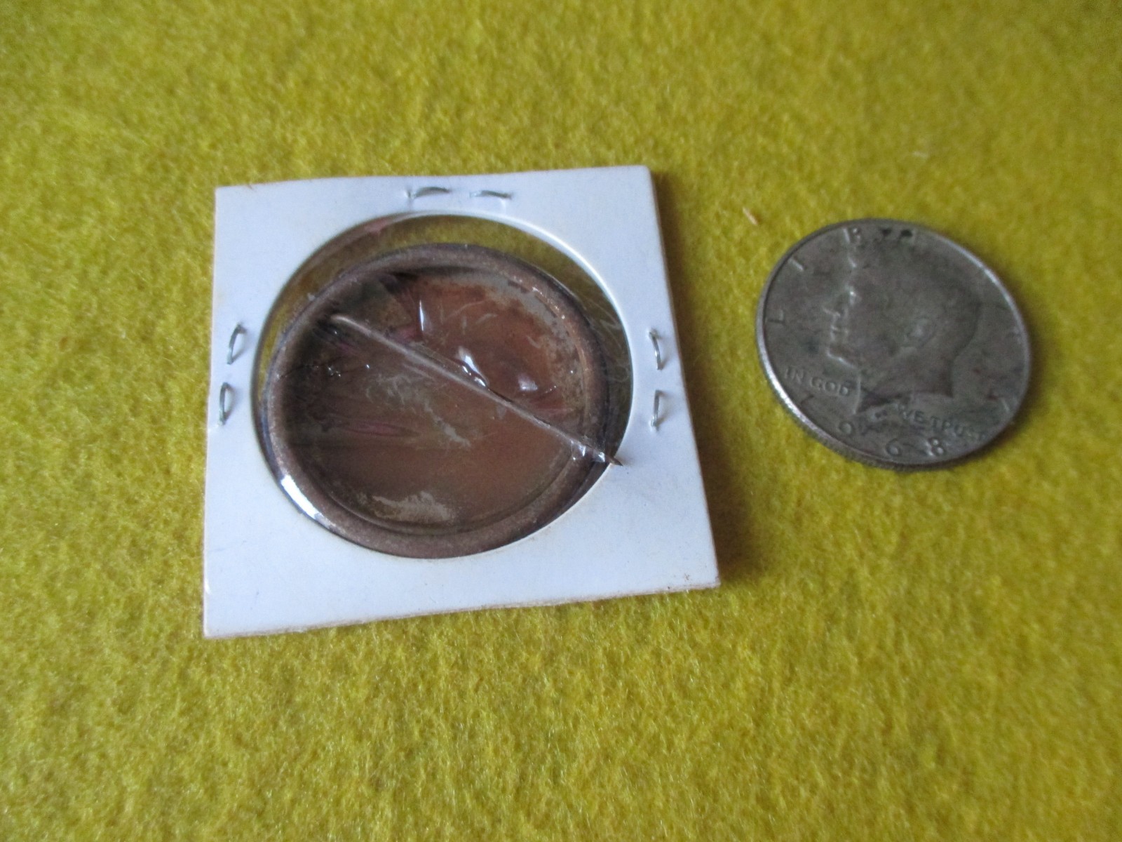 ORIGINAL WWII HOMEFRONT RWB AVENGE HICKAM FIELD 1 1/2 INCH BUTTON(3B)