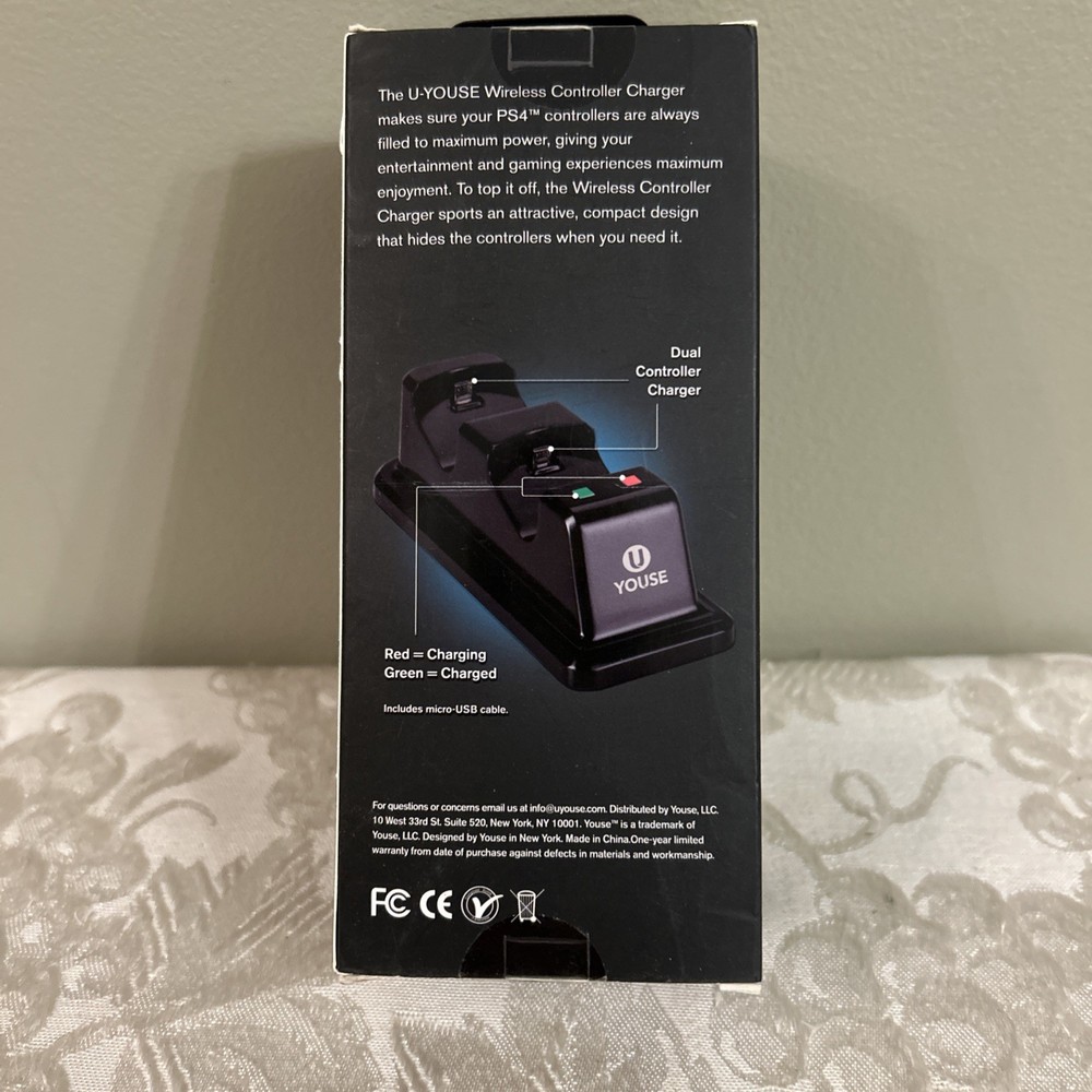 Youse Wireless Controller Charger For PS4 Controller Black Great For Gaming!
