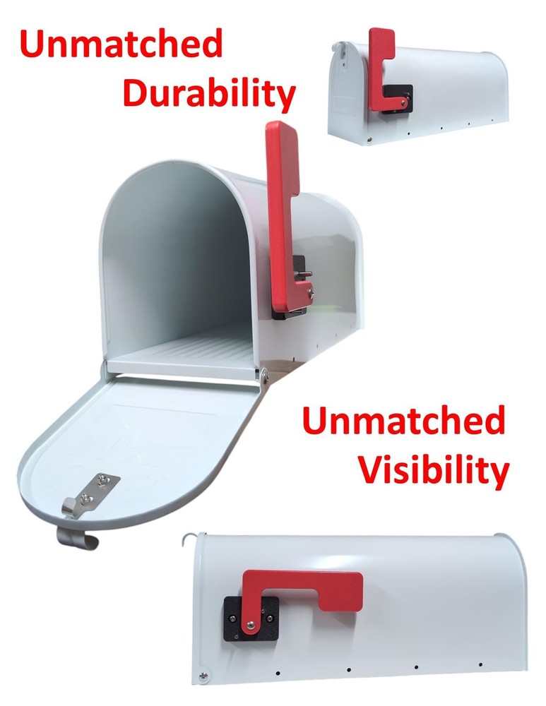 Mailbox Flag Replacement Kit Heavy Duty Poly Stainless Steel Hardware Mount