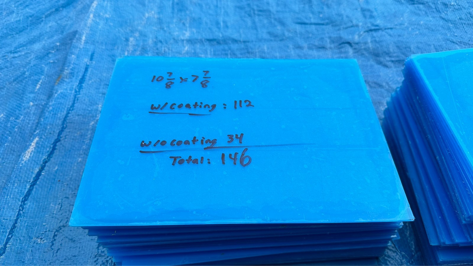 Lot of 102 New Sheets of 10-7/8" x 7-7/8" Acrylic Clear Plexiglass Plexi