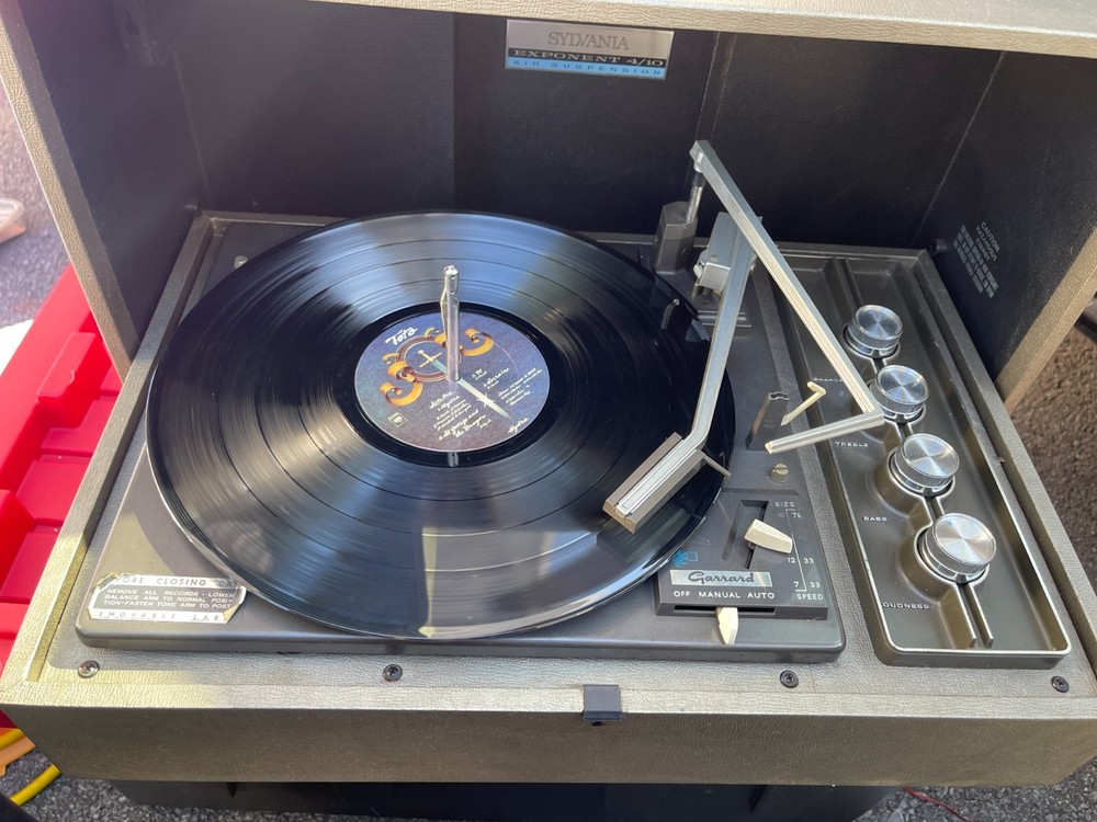 Sylvania Exponent 4/10 Solid State Garrard Record Player Turntable Tested Repair