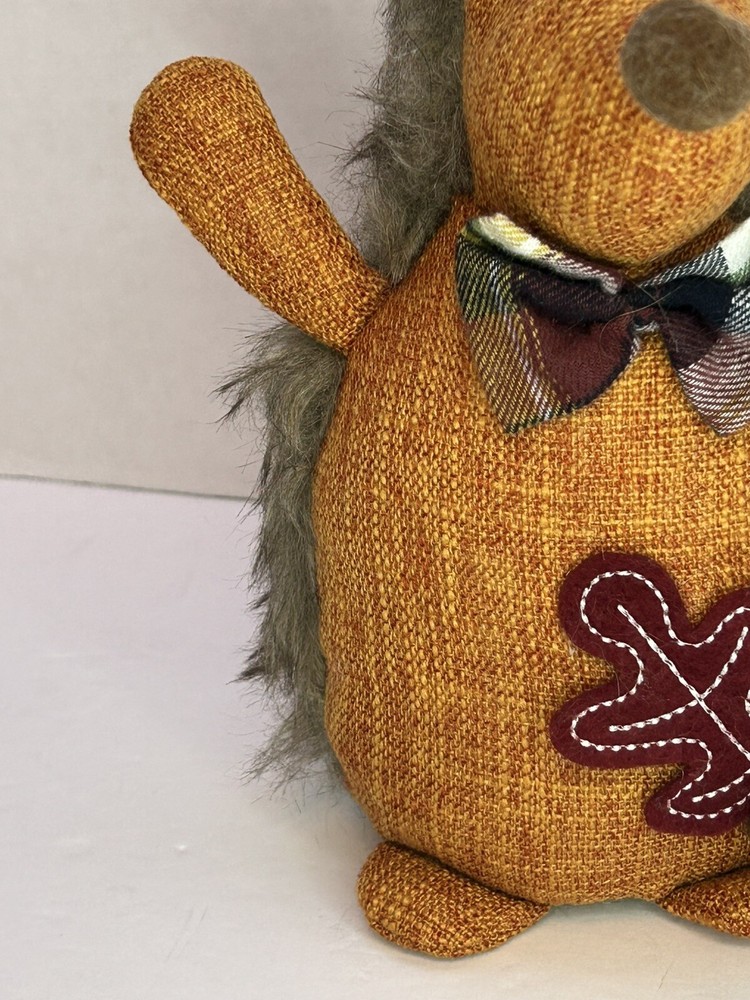 Fall Decor Hedgehog Thanksgiving Stuffed Weighted Bottom 9”