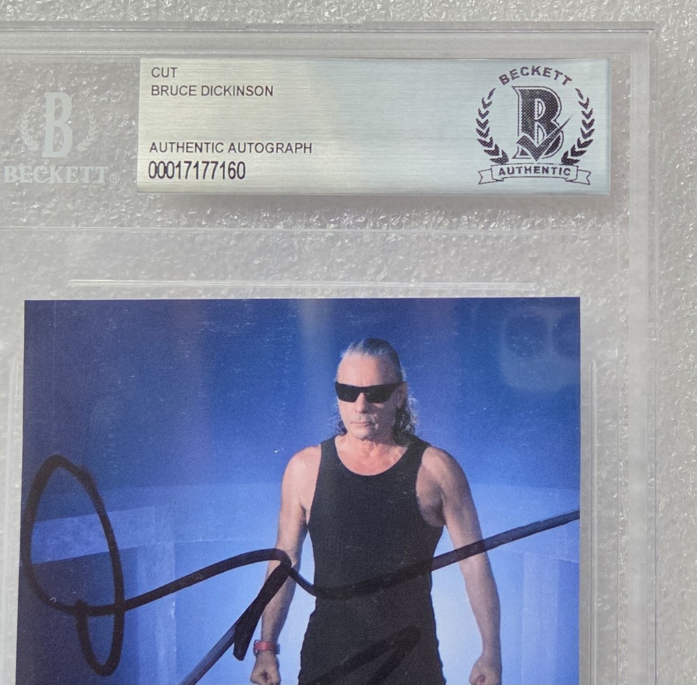 BRUCE DICKINSON SIGNED BECKETT BAS COA AUTOGRAPHED SLABBED MUSIC IRON MAIDEN