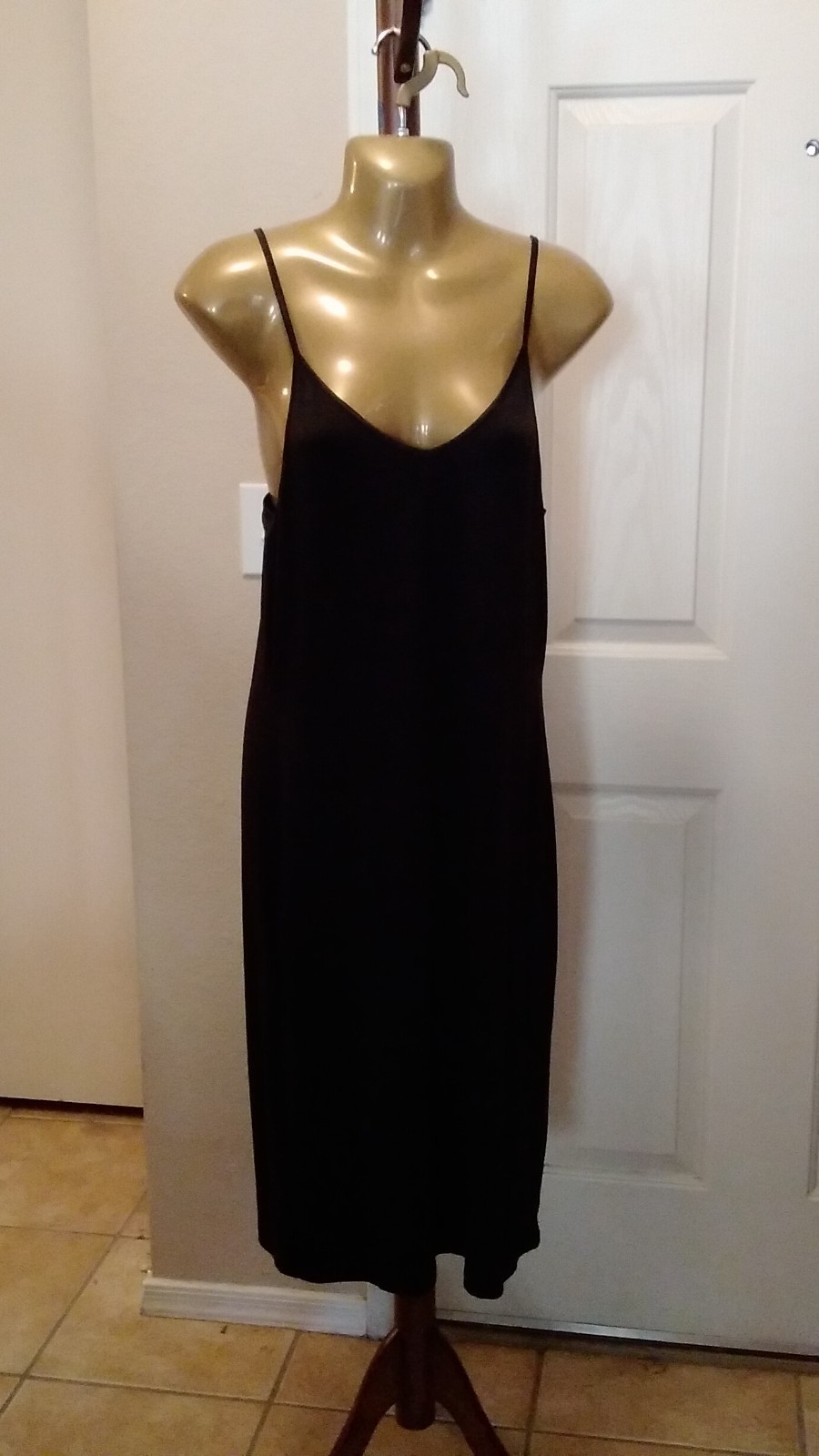 LAUREN By Ralph Lauren Full Slip Chemise Dress Black Med