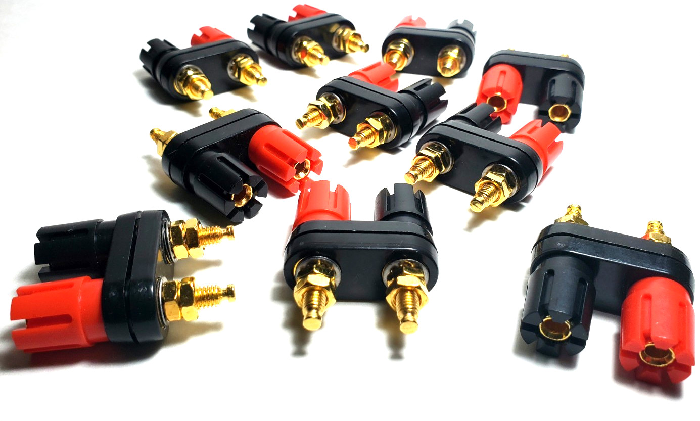 10-Pack Speaker Amplifier Female Terminal Binding Post Dual 2 Way Banana Plug