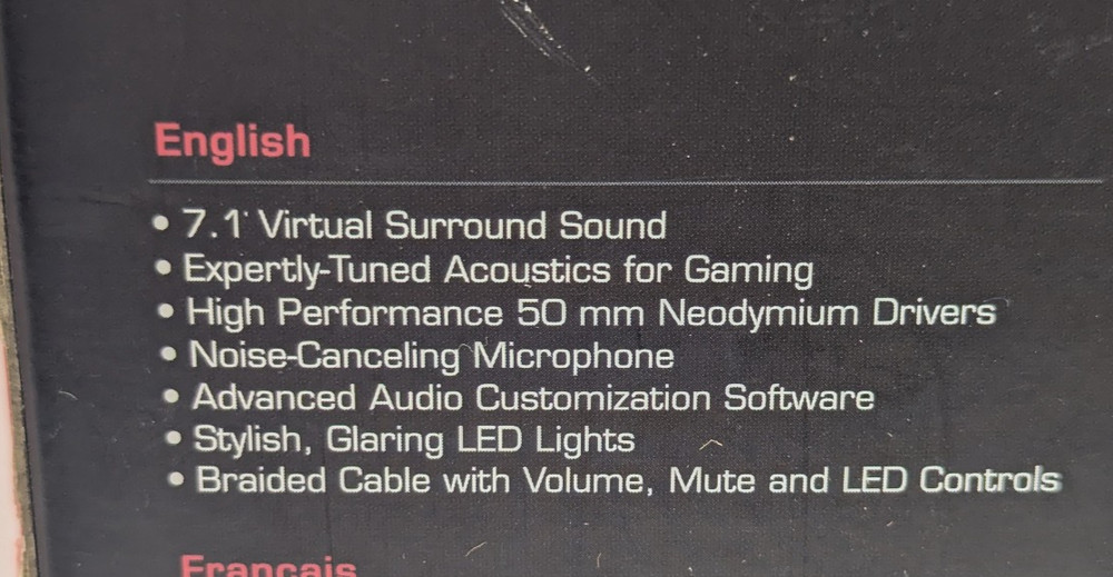 AVerMedia SonicWave GH337 USB Input Black Gaming Headset Tested Cleaned