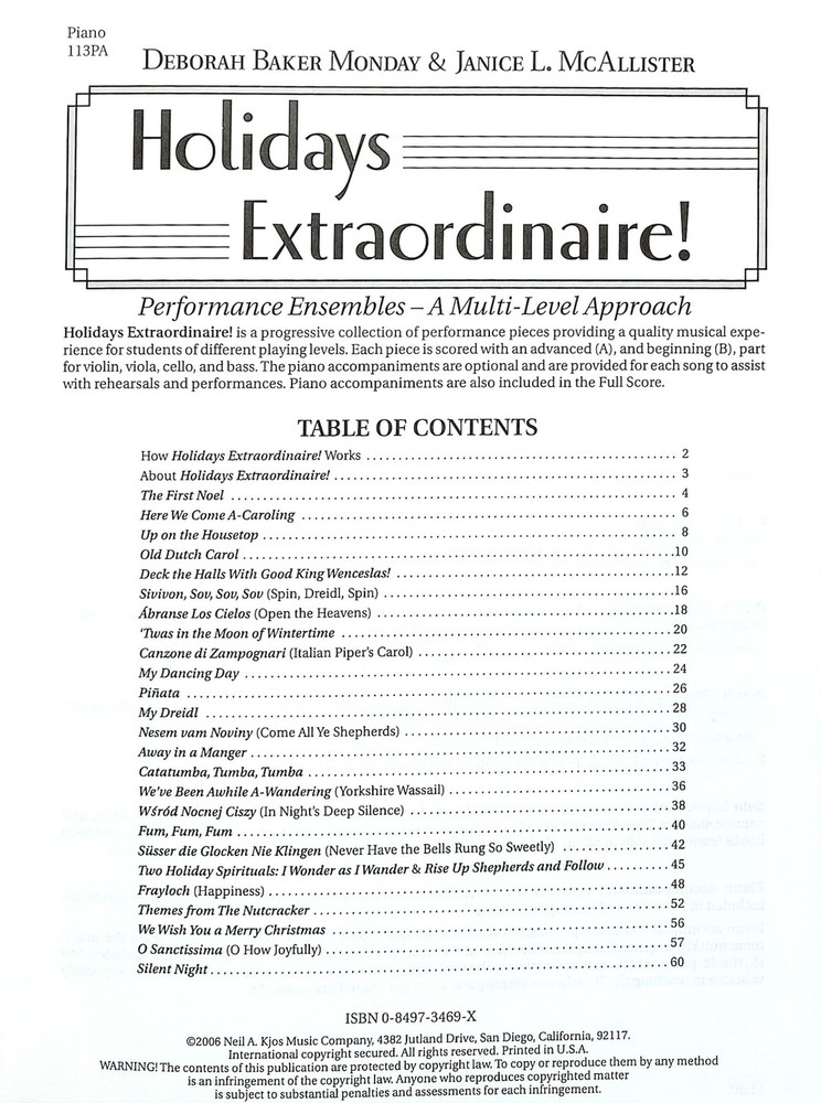 Holidays Extraordinaire! Piano