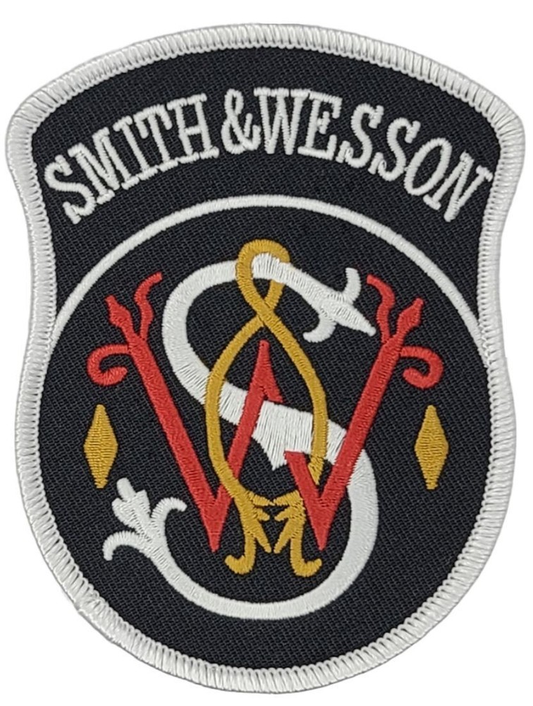 Smith and Wesson Firearm Gun Embroidered Patch | 2PC HOOK BACKING 3.75"x3"