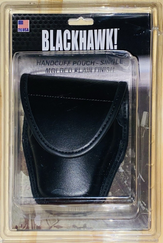 BlackHawk Black Single Handcuff Pouch Molded Solid Plain Finish 44A100PL - USA