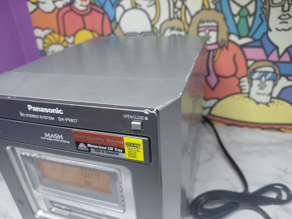 Panasonic CD Stereo System SA-PM07 Silver Multi Function Display TESTED