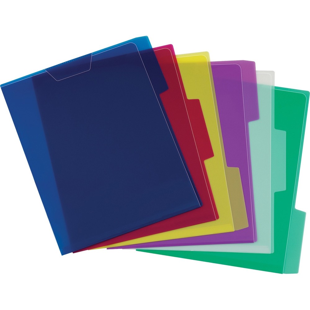 Esselte ESS52565 Poly View Folders 8.5"x11" 6 Pack Assorted Colors