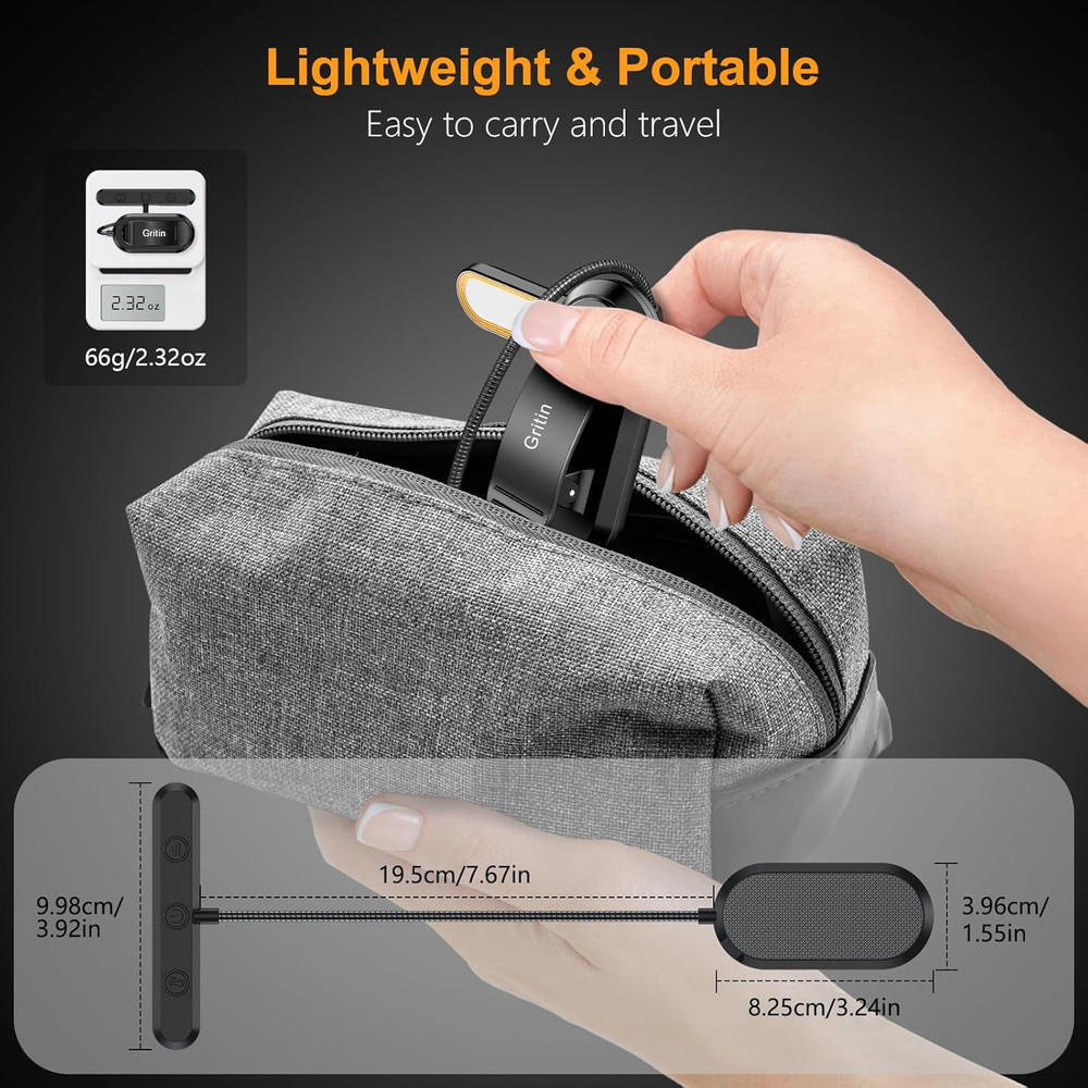 Rechargeable Book Light for Reading in Bed with 19 LED &Memory Function-Eye Cari