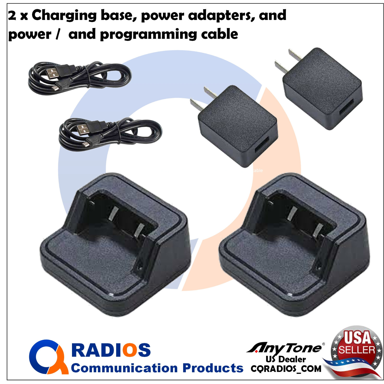 Anytone AT-D168UV Analog Digital DMR UHF VHF 2 way radio speaker mic extra batt