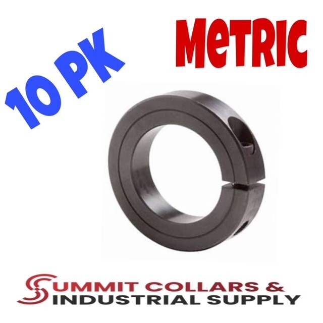 30MM Double Split 2-PC Clamp Shaft Collar Steel, Black Oxide NEW 10 PK