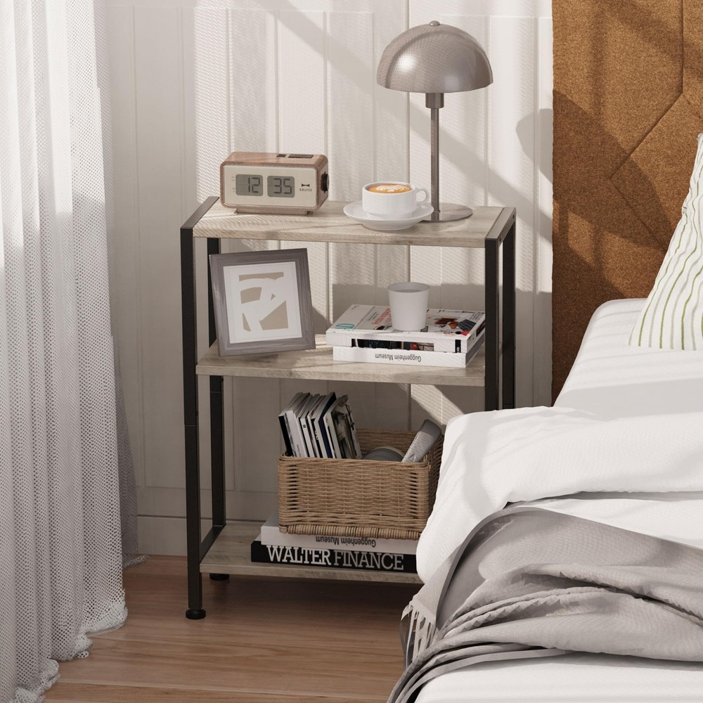 3-Tier Side Table Small EndTable Sofa SideTable for Narrow Spaces Slim EndTab...