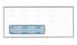 Window Envelopes with Blue FDIC Logo Pattern Inside Security Tint