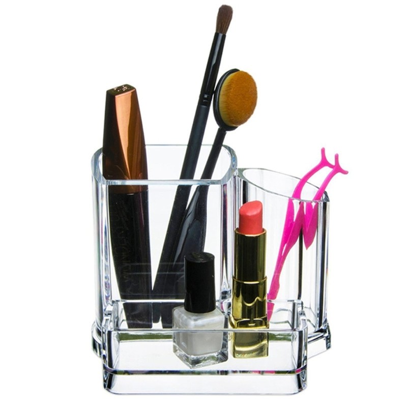 Layer Cosmetic Organizers Clear Panel Waterproof Materials Portable Storage Case