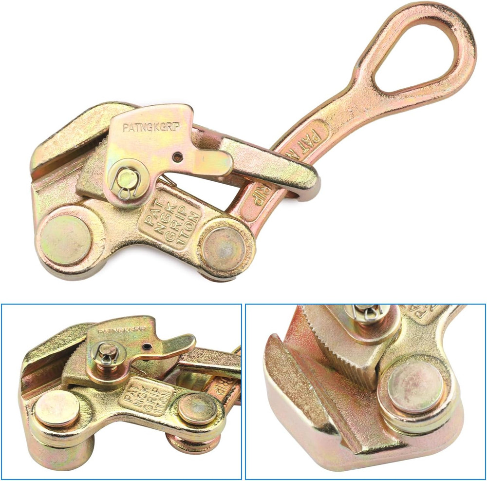 2 PCS Cable Grip Steel Wire Puller 1 Ton - 2210Lb Pulling Load Cable Puller Tool