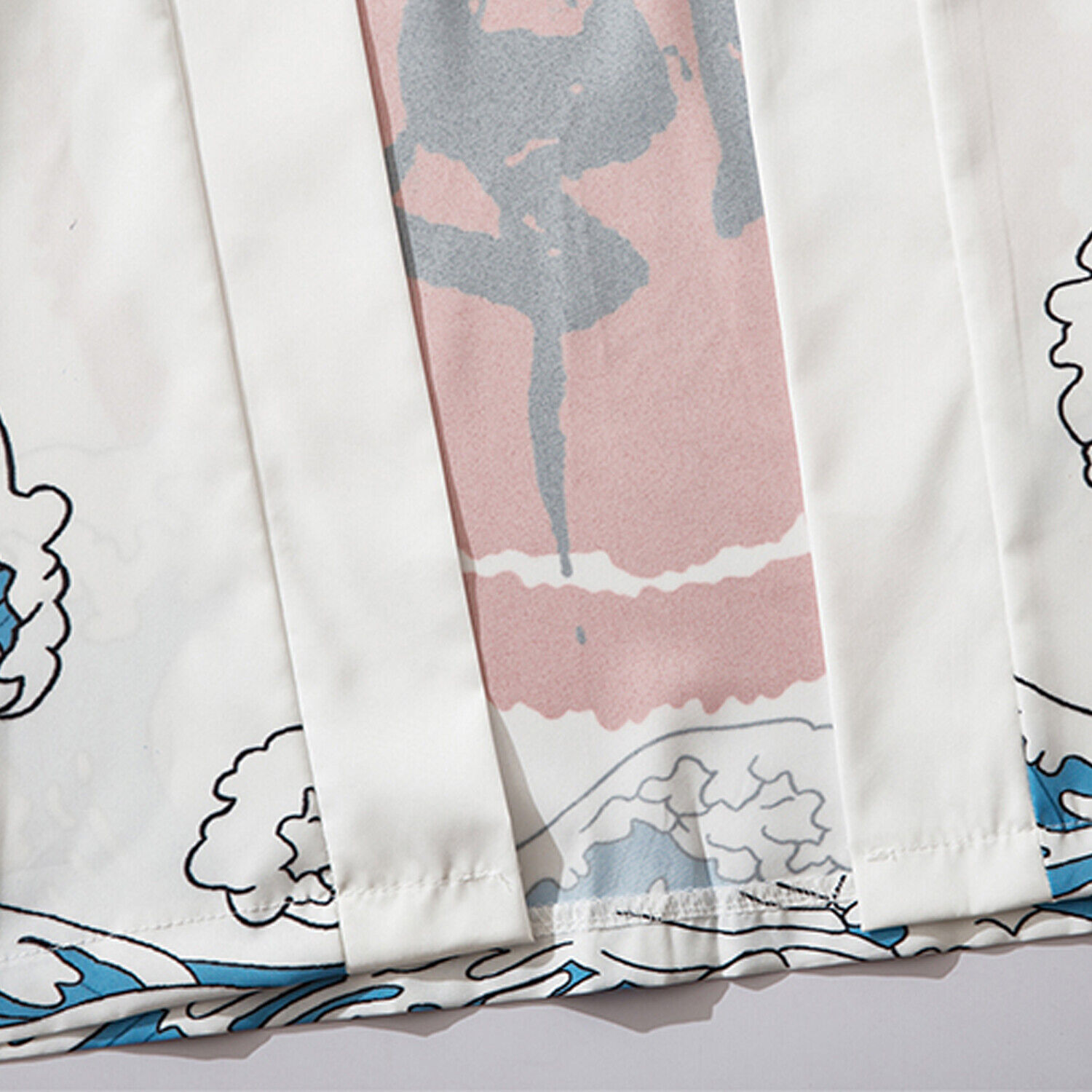 Niepce Men's Sun on the Waves Kimono Lightweight Harajuku T-shirt Cardigan