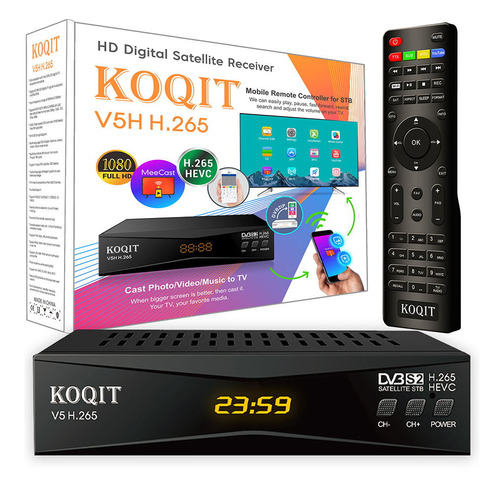 H265 FTA Satellite Receiver Decoder HD DVB-S2 MeeCast Tv Box PVR EPG USB Capture