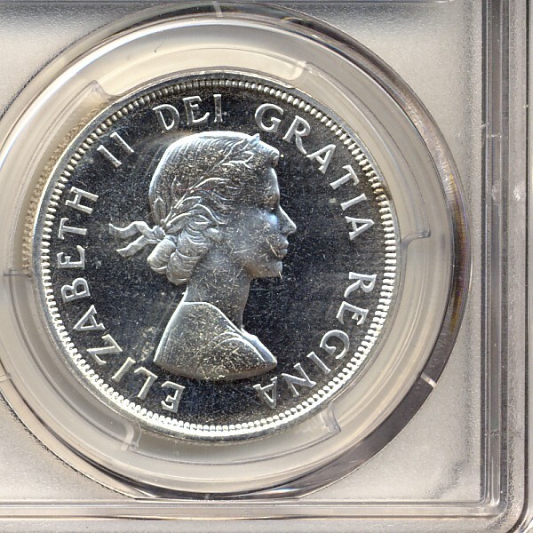 1964 PCGS PL65 CANADA CONFEDERATION NO DOT SILVER DOLLAR