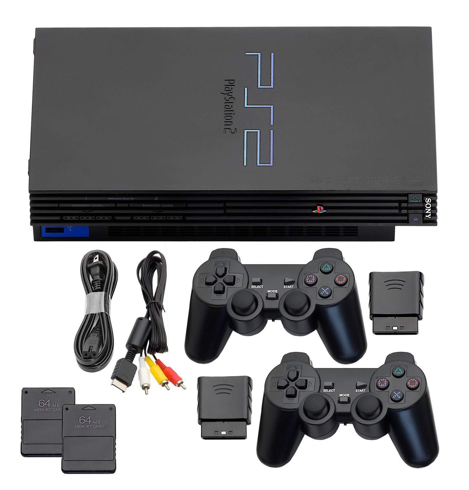 Guaranteed PlayStation 2 PS2 Game Console + Wireless Controllers + US Seller