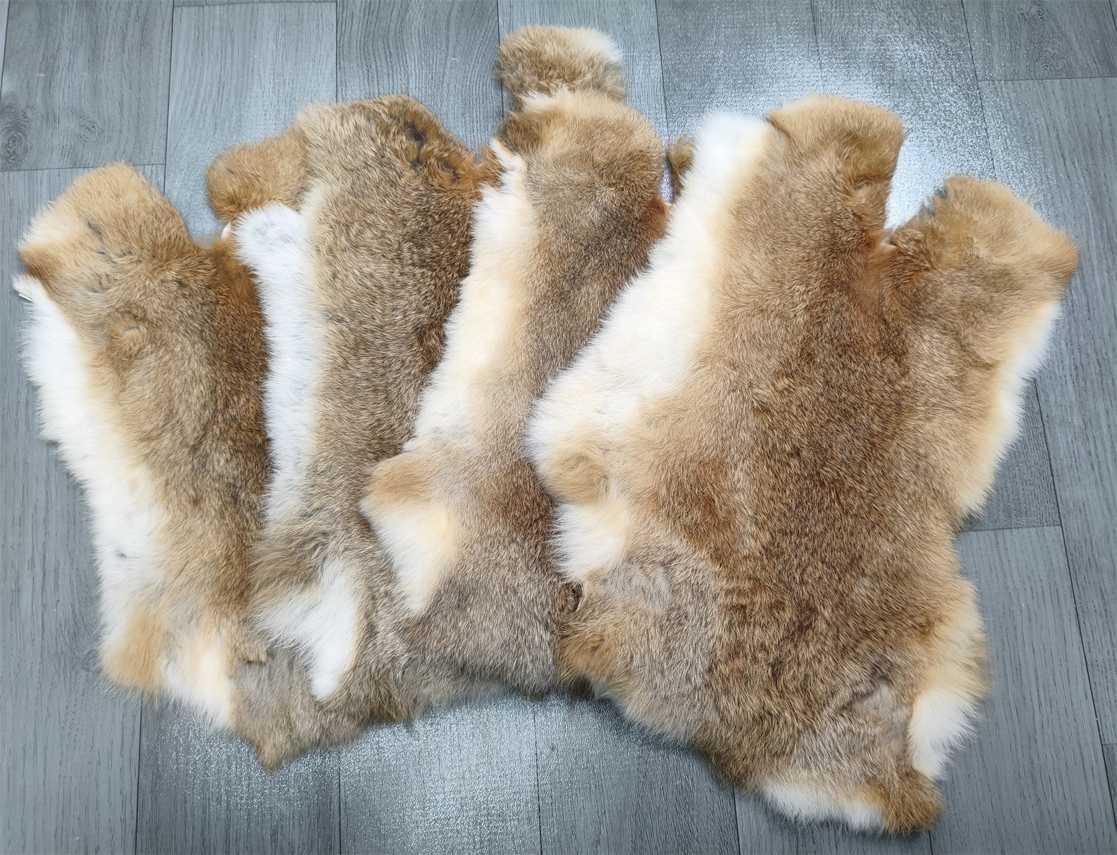 4x High Quality Tanned Rabbit Skin Pelt Animal Fur Hide Craft Grade Grass Yellow