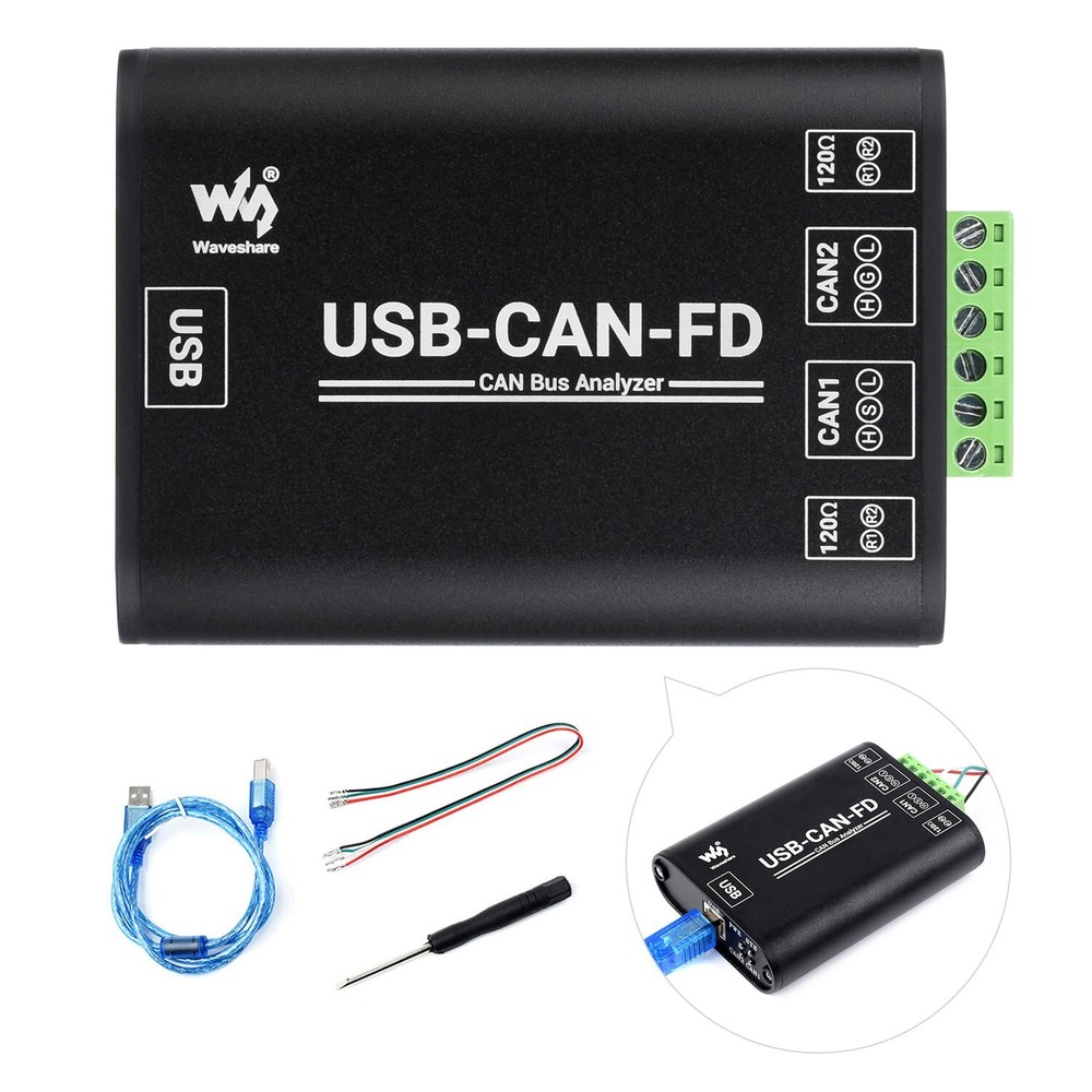 Waveshare Industrial Grade CAN/CAN FD Bus Data Analyzer USB To CAN FD Adapter