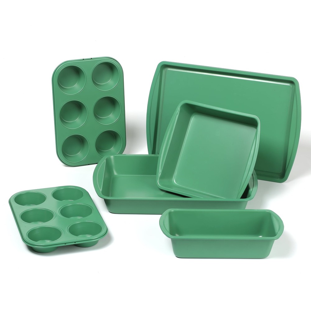 6 Piece Non-Stick Bakeware Sets, Easy for Release and Clean up, Gray
